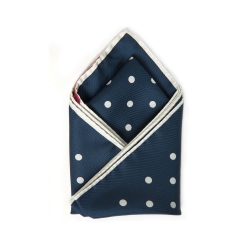 Navy Silk Polka Dot Pocket Square
